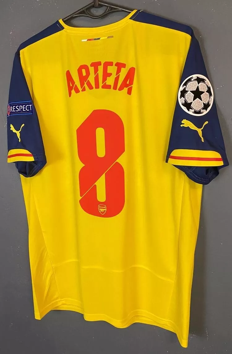 MIKEL ARTETA UEFA MEN S FC ARSENAL 2014 2015 SOCCER FOOTBALL SHIRT