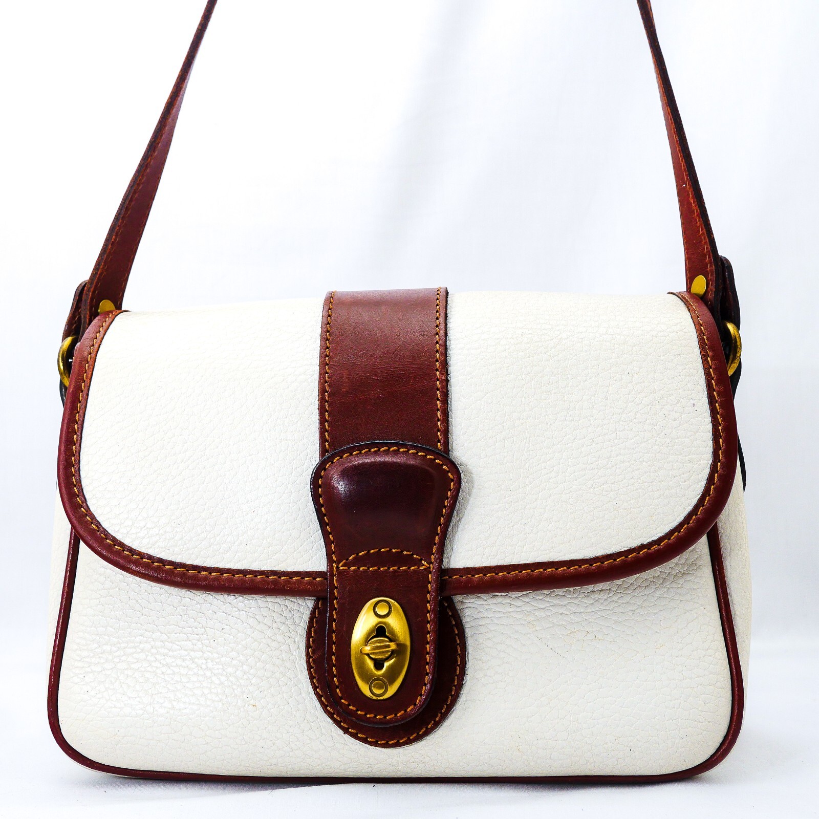 Vintage 80s Coach Full Grain Leather Shoulder Bag Made in USA