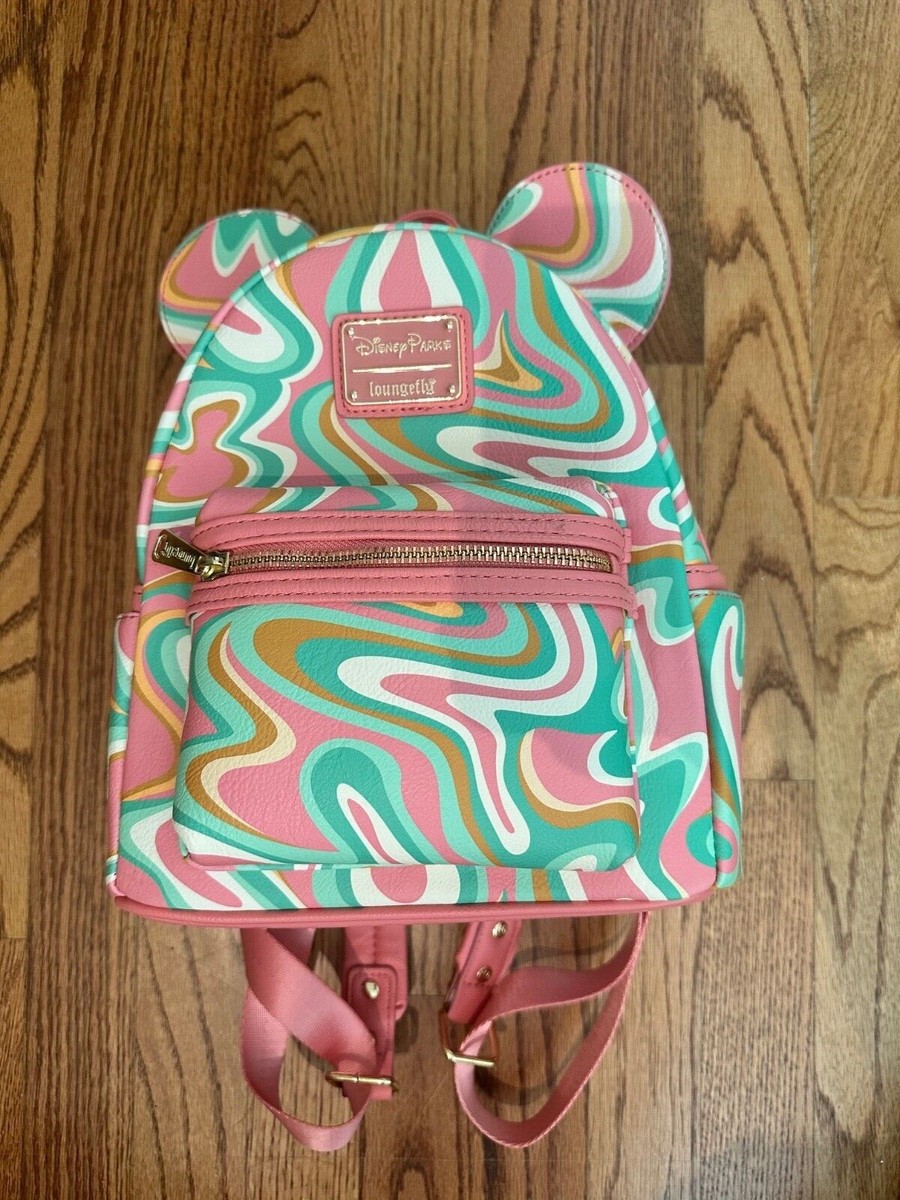 Disney parks loungfly pink swirl backpack Disney Parks Mickey Swirl Loungefly Mini Backpack New with  main image 2