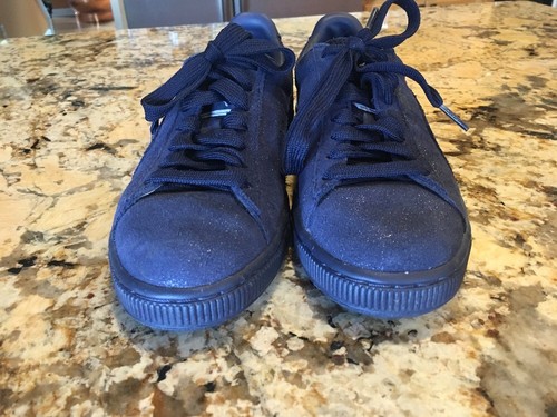 New Puma Women's Suede Classic Matt & Shine Peacoat Blue Athletic Shoes Size 7 - Picture 3 of 12