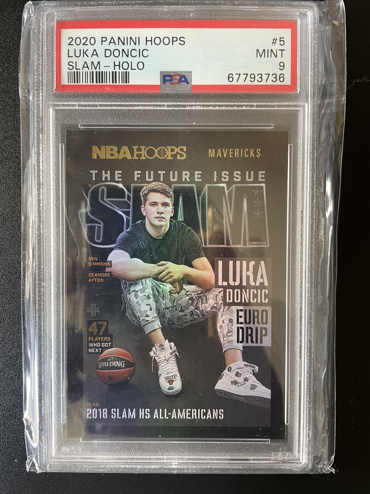 2020 PANINI HOOPS LUKA DONCIC SLAM - HOLO PSA 9 MINT