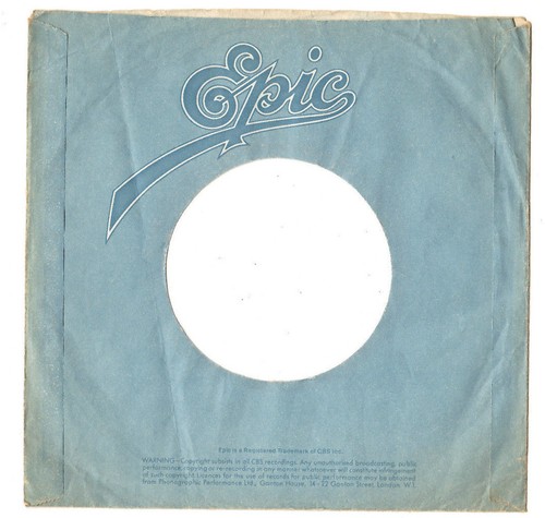 EPIC - X 1 "70's/80's" ORIG UK 7" RECORD COMPANY SLEEVE/S IN VG TO VG+ CON - Picture 6 of 12