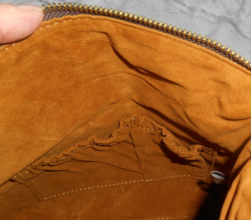 Patricia NASH Sigma MAP print LEATHER foldover wristlet purse VALERIE riot rust - Picture 11 of 12