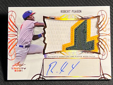 2021 Leaf Trinity PLAYER WORN PATCH ROOKIE AUTO Robert Puason , item 1