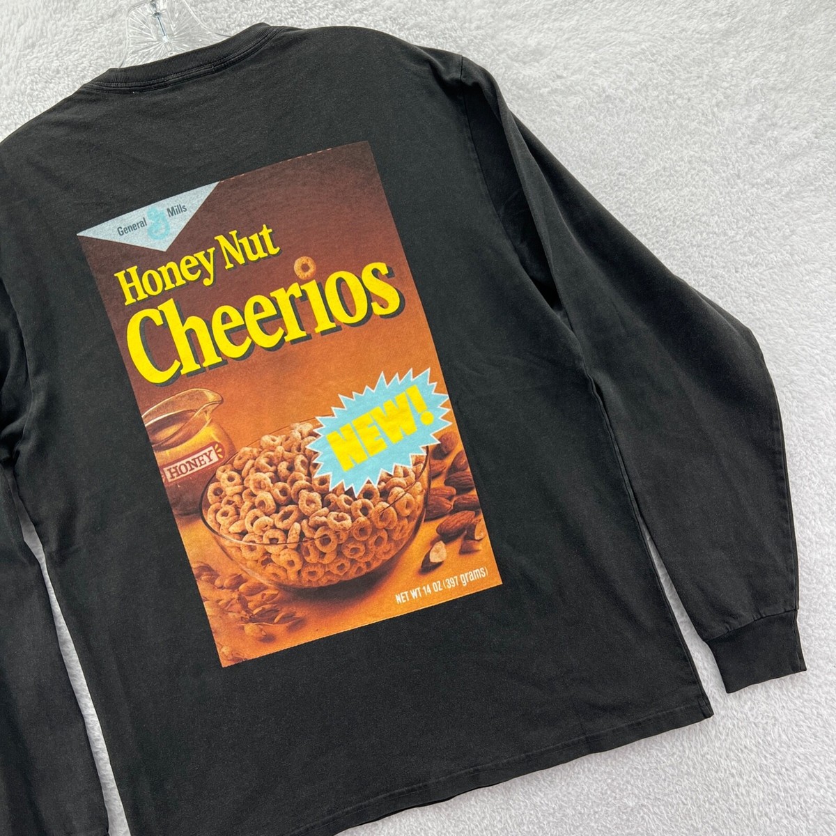 New Kith Treats Cheerios Box Shirt Mens XS Black Long Sleeve