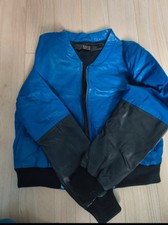 Colour Block Leather Jacket