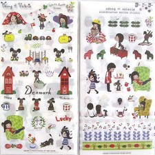 Odong et Valerie Set of 6 Transparent Sticker Sheets Your Choice of Design 