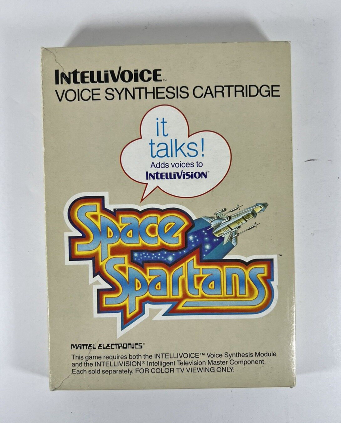 Space Spartans Mattel INTELLIVISION 1982 Voice Synthesis Cartridge Complete