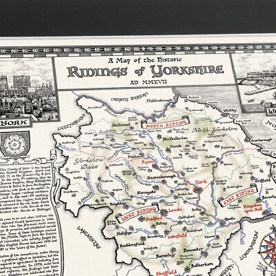 Karte von Yorkshire [mit Reittier] - Fine Art by Manuscript Maps