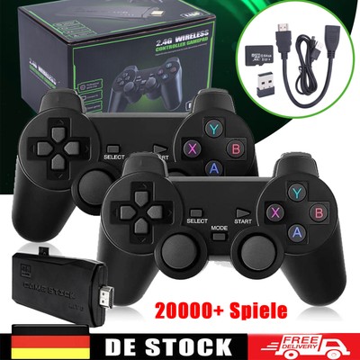 Wireless 4K HDMI Videospielkonsole Retro 20000+Spiele TV Stick 64G mit 2 Gamepad