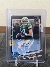 2023 Panini Donruss Clearly Football Card #82 Sean Clifford Rated Rookie Auto