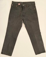Levi's 501 Gray Starched Creased Button Fly Straight Leg Jeans 36x31 Measured