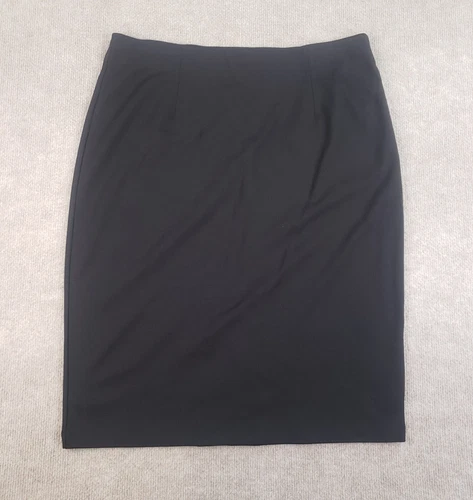 Eileen Fisher Skirt Women S Black Viscose Stretch Ponte Pull On Pencil Straight