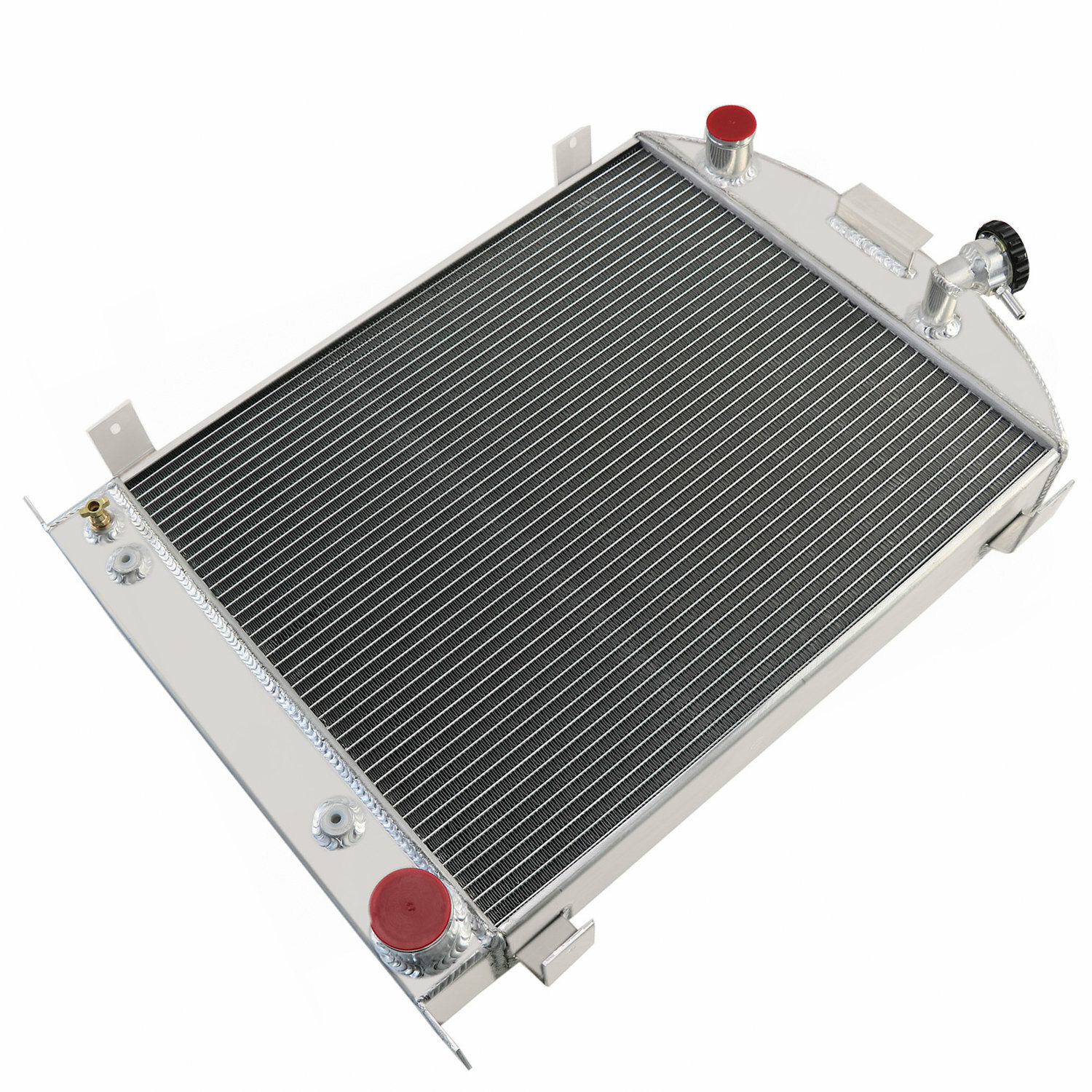 3 Row Aluminum Radiator For 1930-1938 32 33 37 38 Ford Model A Chevy V8 ...