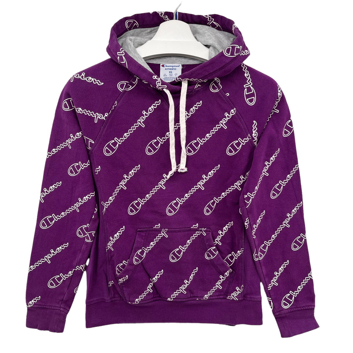Print Hoodie Champion Sweater Logo All Over Xs Champion Sweater