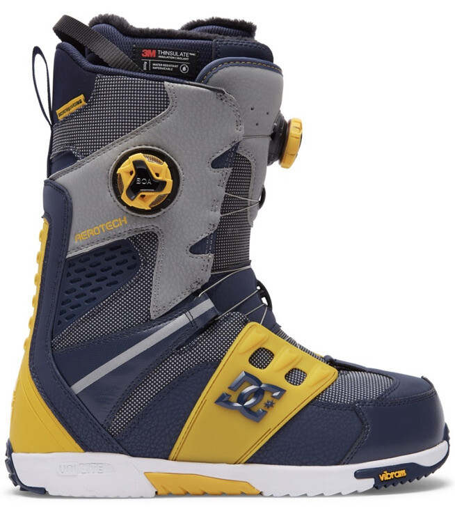 DC Phantom Double Boa Snowboard Boots Double Boa Navy Yellow Mens