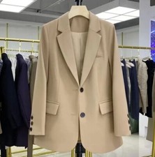 Blazer Women's Coat Relaxed Oversized Long Jacket Women Sleeve Suit 20 OFF