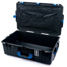 Black  Blue Pelican 1595 Air case with combo lid pouch  empty bottom.