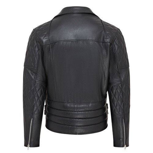 Men's Black Biker Leather Jacket Cowhide Brando Stylish Casual Motorcycle Jacket - Picture 4 of 9