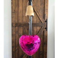 NEW 6 inch Heart Disco Ball WITH Hanging Rotating Motor  Remote Control