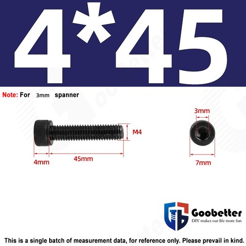 Tornillos de cabeza de enchufe negros M3-M8 Allen perno de accionamiento hexagonal acero inoxidable 4 mm ~ 50 mm - Imagen 45 de 82