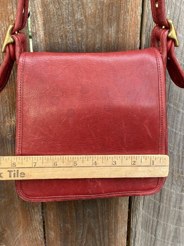 Vintage Coach 9145 Legacy Flap Crossbody Shoulder Bag Red Leather - Picture 8 of 14