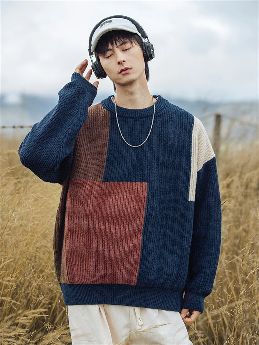 Men's Slim Fit Crewneck Sweater Casual Knitted Pullover Warm Sweaters