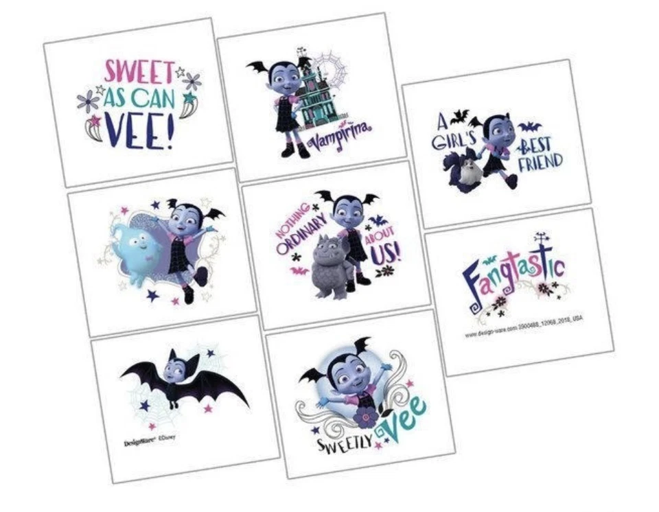 Tatuajes de vampiros - Fiesta de cumpleaños Tatuajes Favores Bolsa de botín Ideas - Vamprina Foto 2 de 2