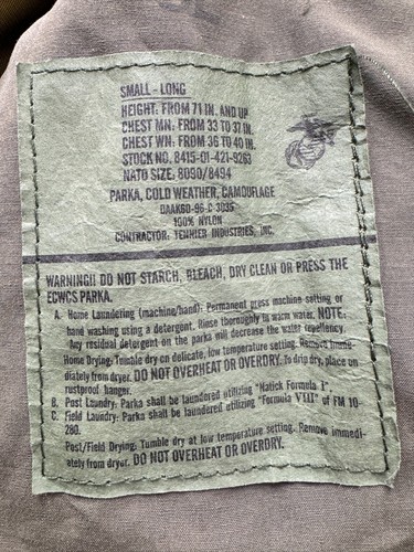 USGI US Marines Gen II ECWCS Goretex Woodland Cold Weather Parka - Small Long - Picture 4 of 5