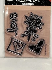 Studio G Clear Stamps Crafts Love Forever Heart Bouquet Flowers Alison Wong