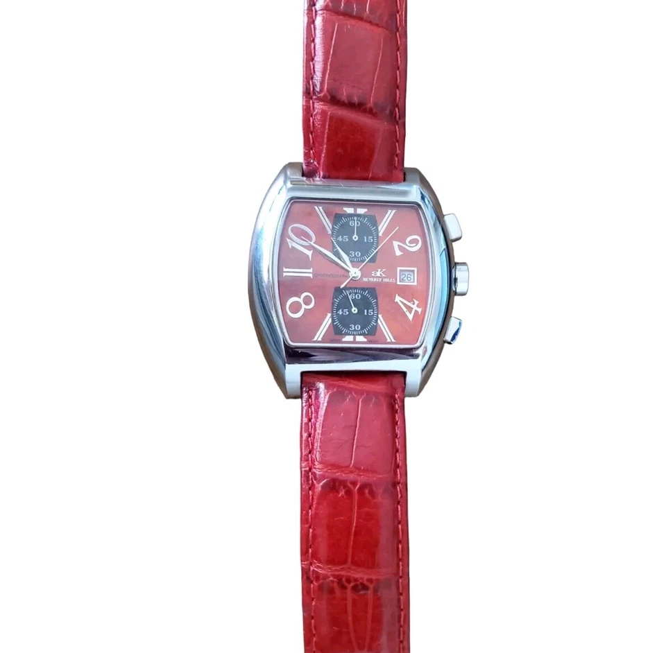 Relógio de cintura feminino Adee Kaye cronógrafo vermelho AK93 - 1M - Imagem 2 de 4