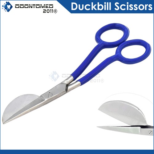 6'' Applique Duckbill Scissors Blade with Offset Handle Paddle BLUE PVC Handle - Picture 3 of 3