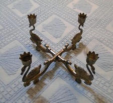 Vintage Godinger Silver Tone Metal 4-Arm Candelabra Centerpiece w/Swans 