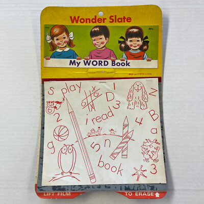 Rare Vintage 1971 Magic Slate Paper Saver Toy Wonder Book Missing Pen+Has Damage