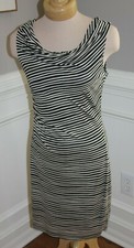 Ann Taylor Loft Petites Size Small Sleeveless Sheath Stretch Dress Ivory Black