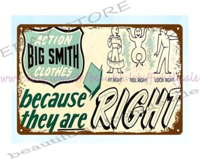 action Big Smith clothes metal tin sign modern wall decor