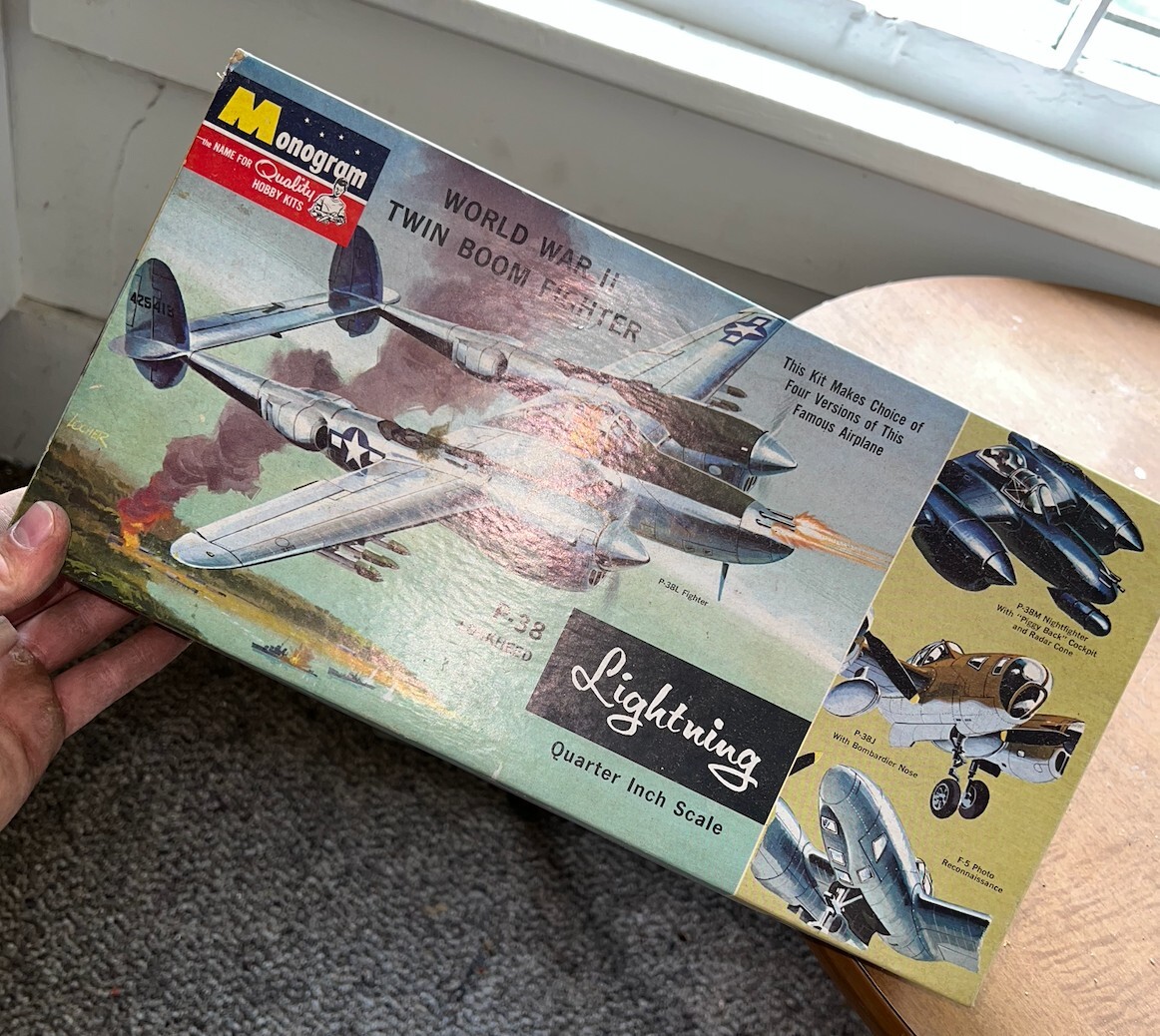 LOCKHEED P-38 LIGHTNING; Monogram PA97-200; 1:48 scale; 1964 vintage ...