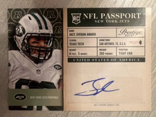 2014 Panini Prestige Jace Amaro ( New York Jets ) NFL Passport Rookie Auto #30