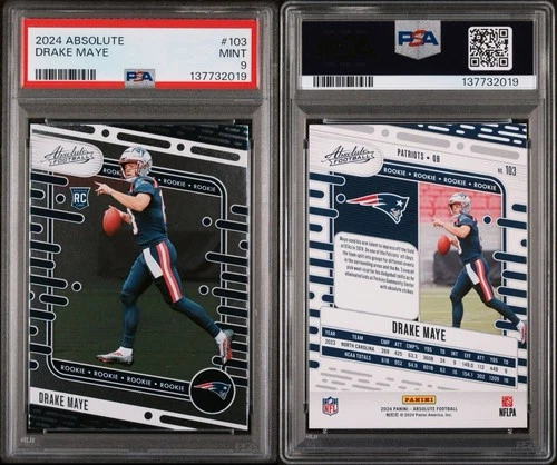 2024 ABSOLUTE DRAKE MAYE RC # 103 PSA 9 MINT NEW ENGLAND PATRIOTS