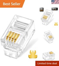 20Pack Telephone Modular Plug RJ9/RJ10/RJ22 4P4C Connector