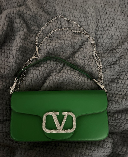 Valentino Garavani REPLICA Green Shoulder Bag Chain Strap Crystal  Magnetic