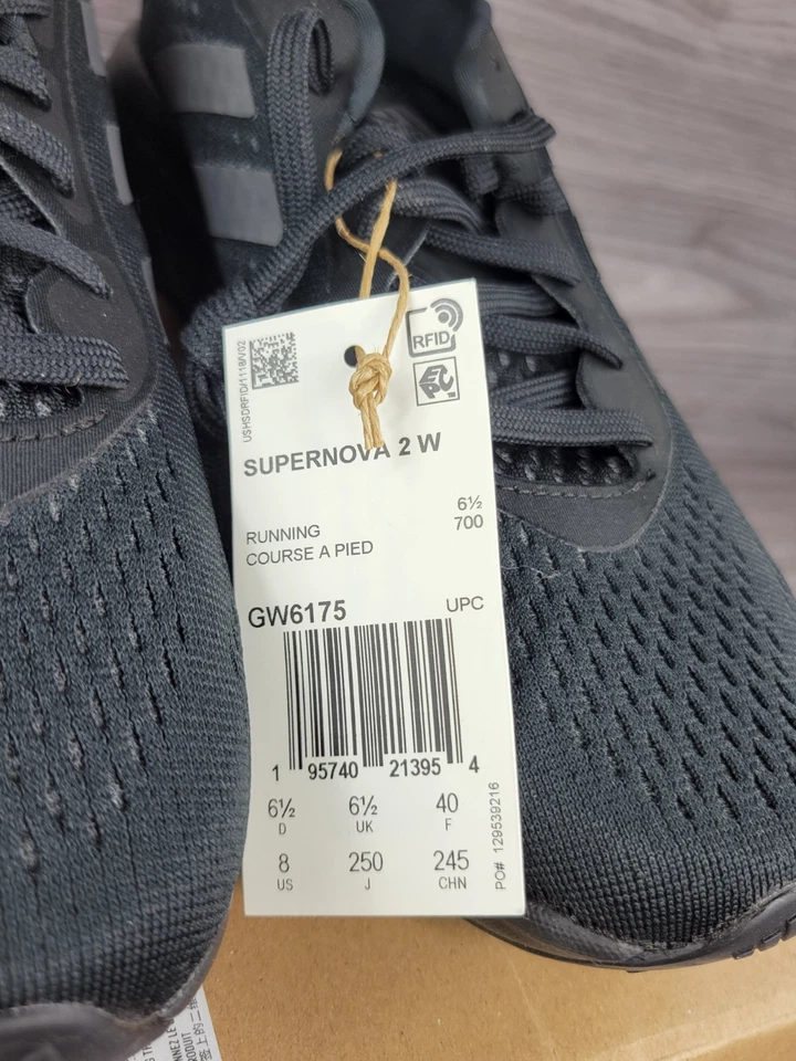 Size 8 - adidas Supernova 2 Black Grey W - Image 4 of 4