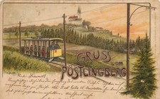 B584 Austria Litho Gruss aus Postlingberg electric train postcard pre-1900