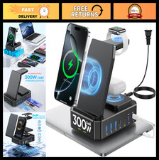 300W Multi-Device Charging Station, 10-in-1 Wireless Charger for iPhone, iWatch,