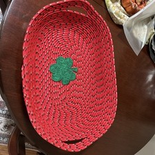 Red Extra Large Cotton Rope Storage Basket