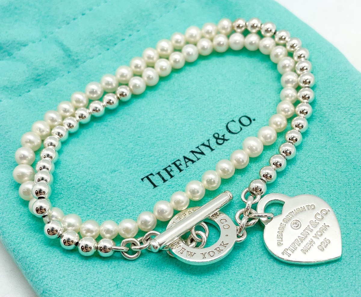 Tiffany & Co. Return to Tiffany Diamond Hearts Pearl Wrap Bead