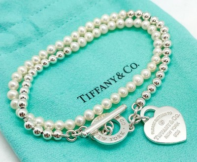 Tiffany & Co. Return to Tiffany Diamond Hearts Pearl Wrap Bead