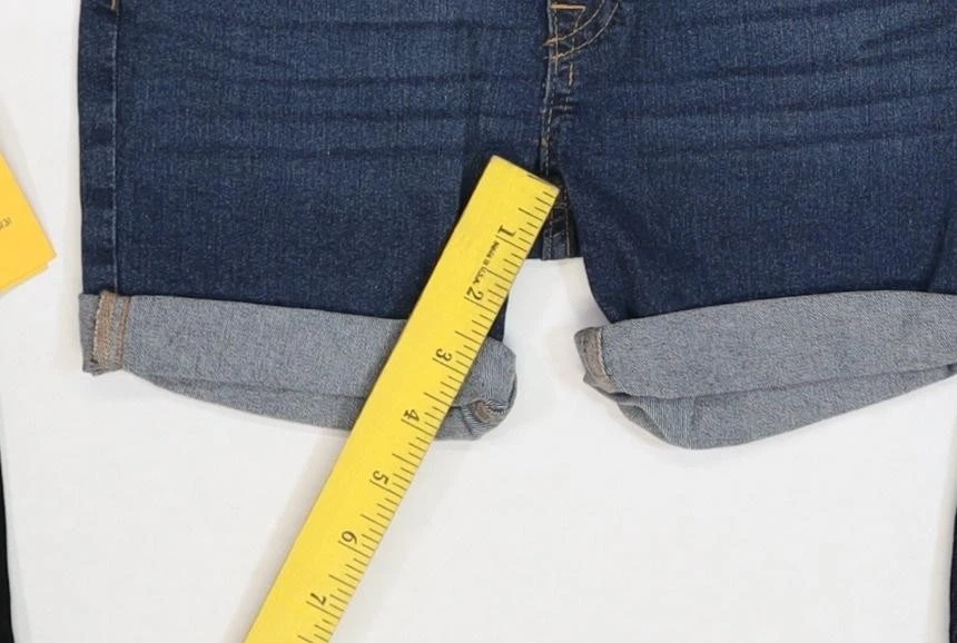 H&M 牛仔短裤女孩 5T 110 黑色蓝色灰色袖口弹力休闲夏季套装 — 第 3/4 张图片