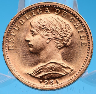 Chile 20 Pesos 1964 Liberty 4 068 Gramm 900 Gold VZ