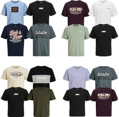 Jack Jones Herren T-Shirt 4er Pack Plus Size Übergröße 2XL 3XL 4XL 5XL 6XL 7 8XL